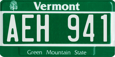 VT license plate AEH941