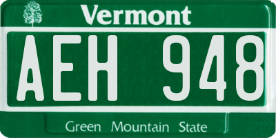 VT license plate AEH948