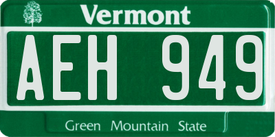 VT license plate AEH949