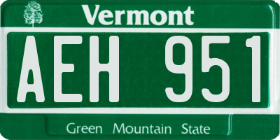VT license plate AEH951