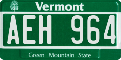 VT license plate AEH964