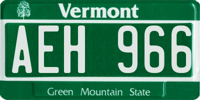 VT license plate AEH966