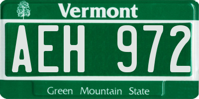 VT license plate AEH972