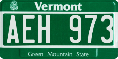 VT license plate AEH973