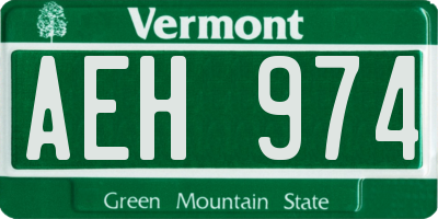VT license plate AEH974