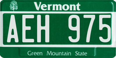 VT license plate AEH975