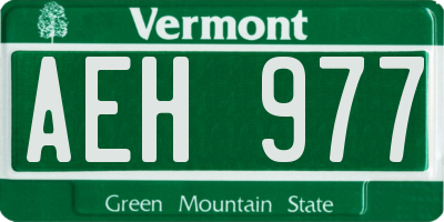 VT license plate AEH977
