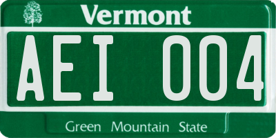 VT license plate AEI004