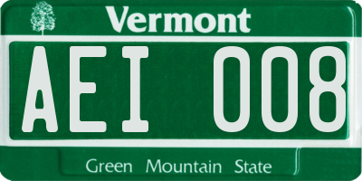 VT license plate AEI008