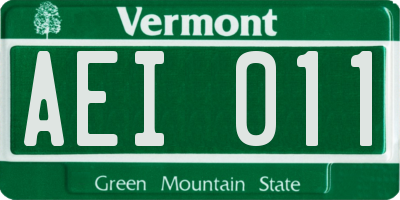 VT license plate AEI011