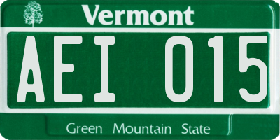 VT license plate AEI015