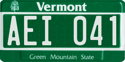 VT license plate AEI041