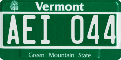 VT license plate AEI044