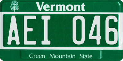 VT license plate AEI046