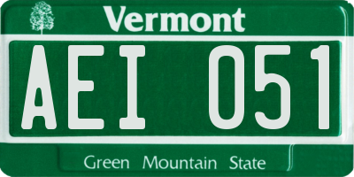 VT license plate AEI051