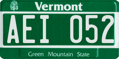 VT license plate AEI052
