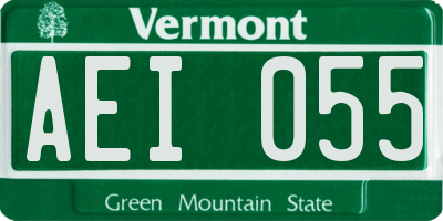 VT license plate AEI055