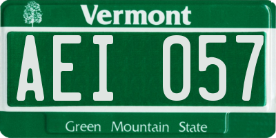 VT license plate AEI057