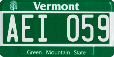 VT license plate AEI059
