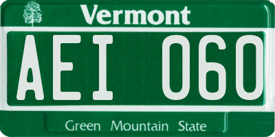 VT license plate AEI060