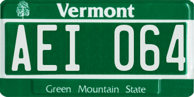 VT license plate AEI064