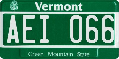 VT license plate AEI066