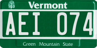 VT license plate AEI074