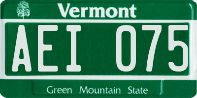 VT license plate AEI075