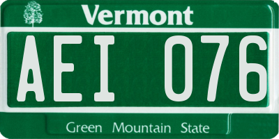 VT license plate AEI076