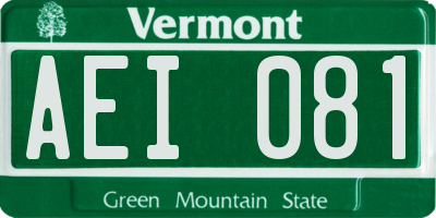 VT license plate AEI081