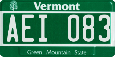 VT license plate AEI083