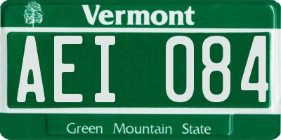 VT license plate AEI084