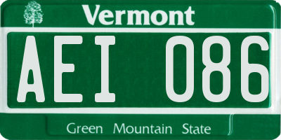 VT license plate AEI086
