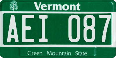 VT license plate AEI087