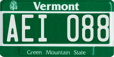 VT license plate AEI088