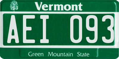 VT license plate AEI093