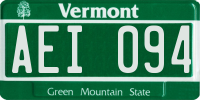 VT license plate AEI094