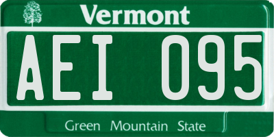 VT license plate AEI095