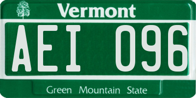 VT license plate AEI096