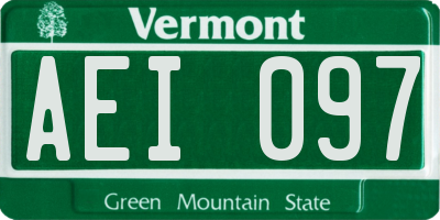 VT license plate AEI097
