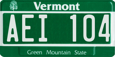 VT license plate AEI104
