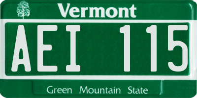 VT license plate AEI115