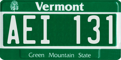VT license plate AEI131