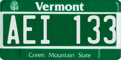 VT license plate AEI133