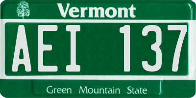 VT license plate AEI137