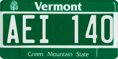 VT license plate AEI140