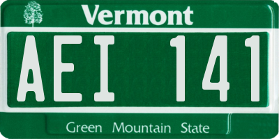 VT license plate AEI141