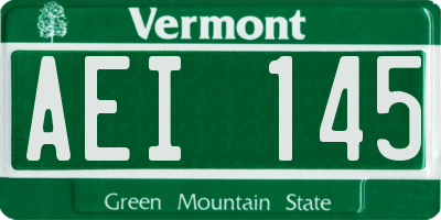 VT license plate AEI145