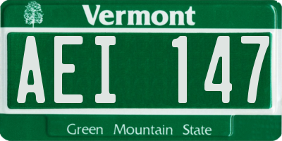VT license plate AEI147