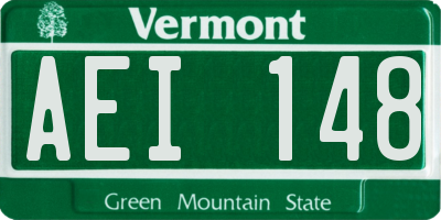 VT license plate AEI148
